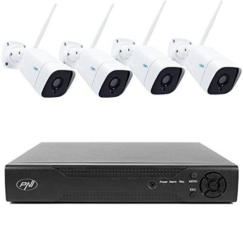 PNI NVR Huis IP716 videobewakingspakket en 4 IP55-camera's met IP, 5MP