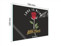 TMK ArtDeko Glazen beschermplaat voor fornuis, 70x52 cm, roze