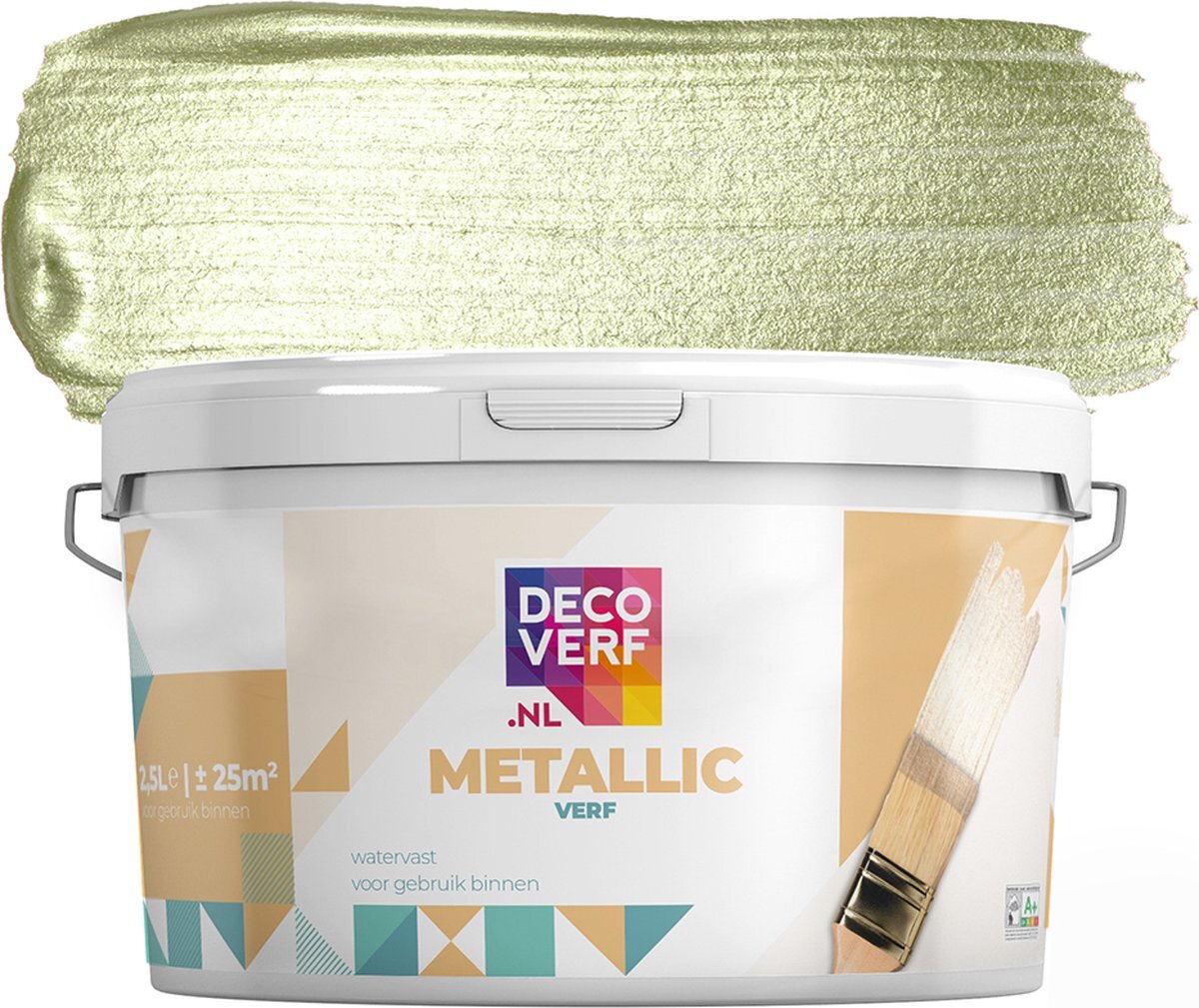 Decoverf.nl Decoverf metallic verf lentegroen, 2.5L