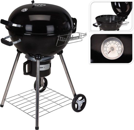 Houtskool Barbecue - Kogelbarbecue - 57cm Grilloppervlak - Zwart