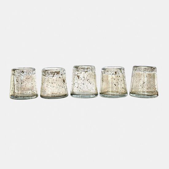 Loberon Windlichtje set van 5 Novalio groen