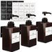 Bol Distributeur de savon mural, set de 3, 450 ml, plastique, marron, moderne