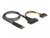 Delock 62984 entretoise pour câbles 67 broches M.2 Key M U.2 SFF-8639/SATA 15 broches Noir