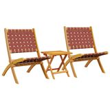 VidaXL Tuinstoel Terras Acaciahout Bruin, Rood (2 stuks)