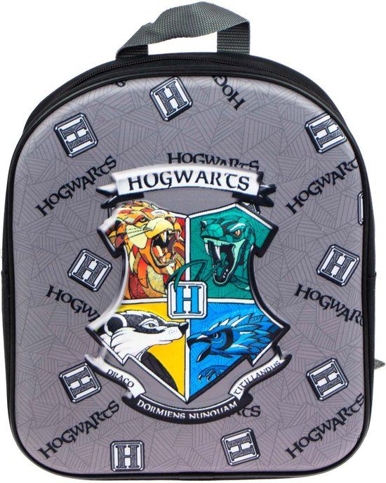 Harry Potter 3D Rugzak - Schooltas - Polyester - Grijs - Rugzak kind