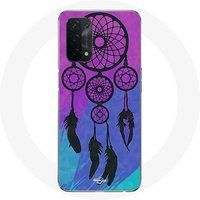 Maniacase Etui voor Oppo A54 5G Dream Catcher zwart blauw en paars achtergrond