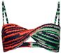 Superdry Vintage Mix Bandeau Bikinitop Dames Fluro Pink Pop Gestreept XS