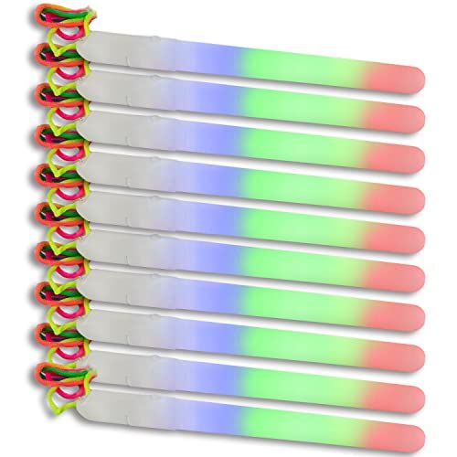 The Glowhouse Knipperende LED Party 7" Glow Sticks Veelkleurige Regenboog Wand met veiligheidssluiting Lanyard (Pack van 10)
