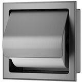 Xellanz Rocko Toiletrolhouder met Klep - Inbouw - Gunmetal