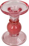 HD Collection Porte-bougie Verre Rose 9x9x13cm