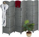 Relaxdays Kamerscherm 6 panelen - 170x240 cm - opvouwbaar - grijs