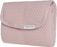 Baby's Only Gebreid verschoonmatje Sky - Verschoningsmatje voor onderweg - Oud Roze - Inclusief opbergzakje