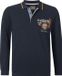 Jan Vanderstorm heren Poloshirt met lange mouwen - 76/78 - donkerblauw - Plus Size