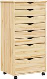 vidaXL Rolling Cabinet met Laden MOSS 53 x 39 x 103 cm Heldere Vernis