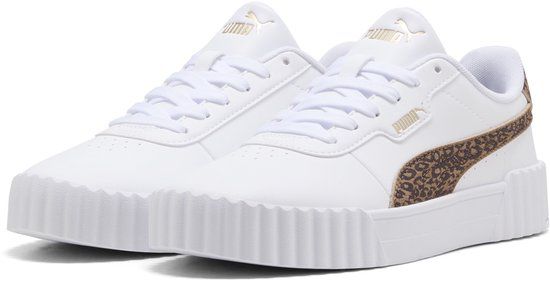 PUMA Carina 3.0 Feline Dames Sneakers - PUMA White-Soft Taupe