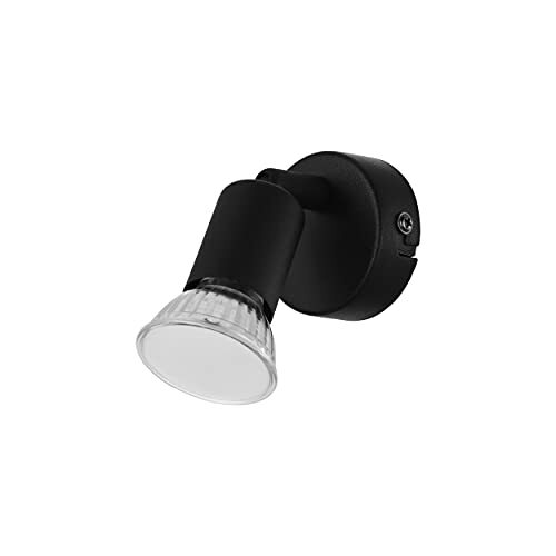EGLO LED wandlamp Buzz-LED, 1 lamp plafondlamp, wandlamp binnen van metaal, woonkamerlamp, hal lamp in zwart, LED-spot met GU10-fitting