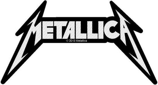 Metallica Shaped Logo Patch zwart-wit Polyester