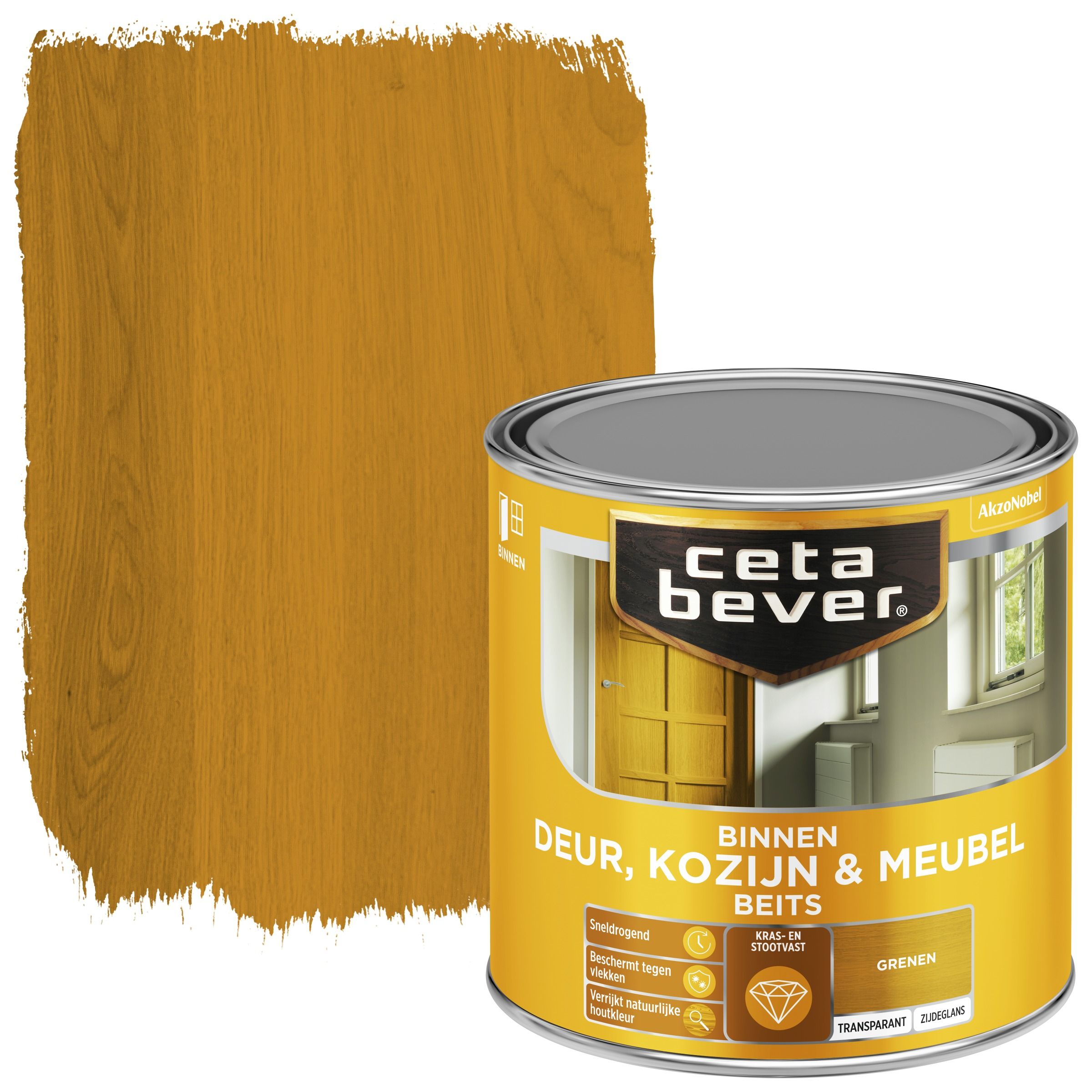 Cetabever Deur, Kozijn & Meubelbeits Transparant Grenen Zijdeglans 250 ml