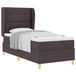 vidaXL Boxspring met matras, stof, donkerbruin, 180x200 cm