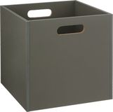 5five Opbergmand/kastmand 29 liter olijf groen van hout 31 x 31 x 31 cm