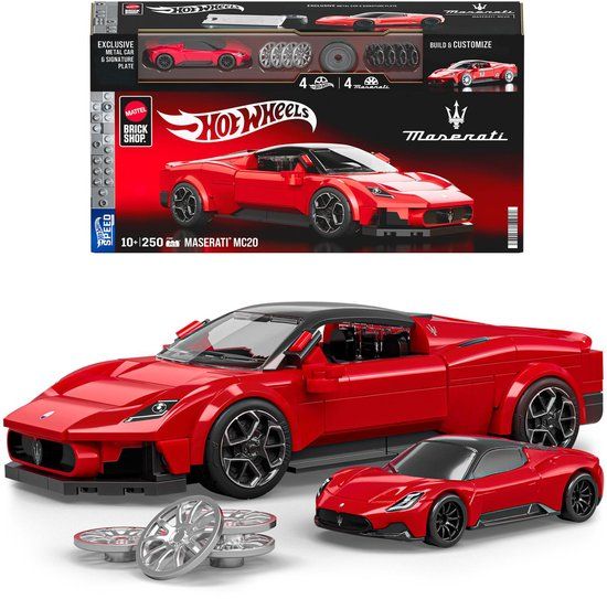 Mattel Brick Shop Hot Wheels Speed Serie - Maserati MC20 - Bouwset - 250 Onderdelen
