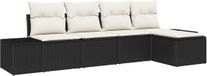 vidaXL Banc de jardin noir et crème polyrattan