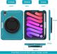 Merkloos Hoesje voor iPad mini 6, met draaihandvat Kickstand Pencil Houder Rugged Shockproof Case 3 lagen Beschermhoes voor iPad mini 6