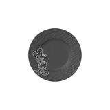 Villeroy & Boch Manufacture Rock Mickey Mouse dessertbord, zwart, vaatwasser/magnetronbestendig, leisteenlook met Mickey Mouse-decoratie, premium porselein