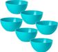 Plasticforte bols/coupelles - 6x - dessert/petit déjeuner - plastique - D17 x H7 cm - bleu