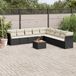 Maison Exclusive - Ensemble de meubles de jardin 10 pièces avec canapé et coussins, noir, en polyrotin