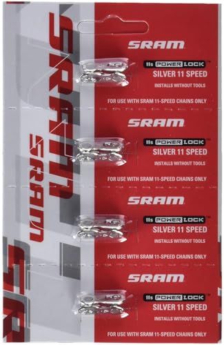 SRAM Chain ketting stutbescherming geleiding kettingslot Power Lock, 00.2518.003.000 (4-pack), zilver