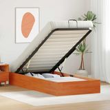 vidaXL Ottoman Bedframe met Opbergruimte Waskleur Bruin 90 x 200 cm