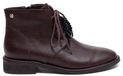 Maciejka Bottines femme cuir naturel marron avec talon bloc et fermeture éclair