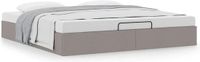 vidaXL Bedframe zonder matras 200x200 cm stof taupe