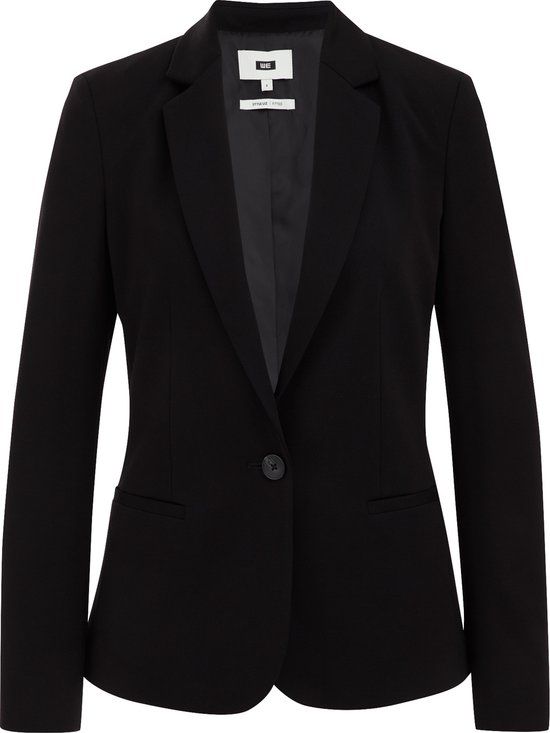 WE Fashion Dames getailleerde jersey stretch blazer zwart