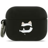 Karl Lagerfeld CG Mobile Karl Lagerfeld siliconen hoes met chaupette-kopmotief voor AirPods Pro 3 (zwart)