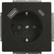 Busch-Jaeger Future Linear contactdoos - 1voudig - randaarde - USB A/C - zwart