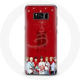 Maniacase Hoesje voor Samsung Galaxy S8 Plus BTS Bangtan Boys Rode Achtergrond Kerstcadeau 2023
