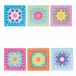 Villa d'Este Home Tivoli Set van 6 decoratieve tegels van keramiek, onderkant van kurk, 20 x 20 cm, haakpatroon