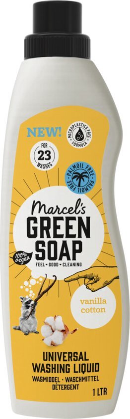 Marcel&#39;s Green Soap Wasmiddel Katoen &amp; Vanille 23 Wasbeurten 1 liter