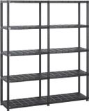 vidaXL - Opbergrek - 5-laags - 142x38x170 cm - kunststof - zwart