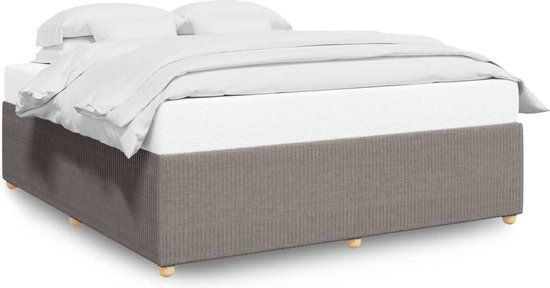 vidaXL Bedframe Stof Taupe 180x200 cm
