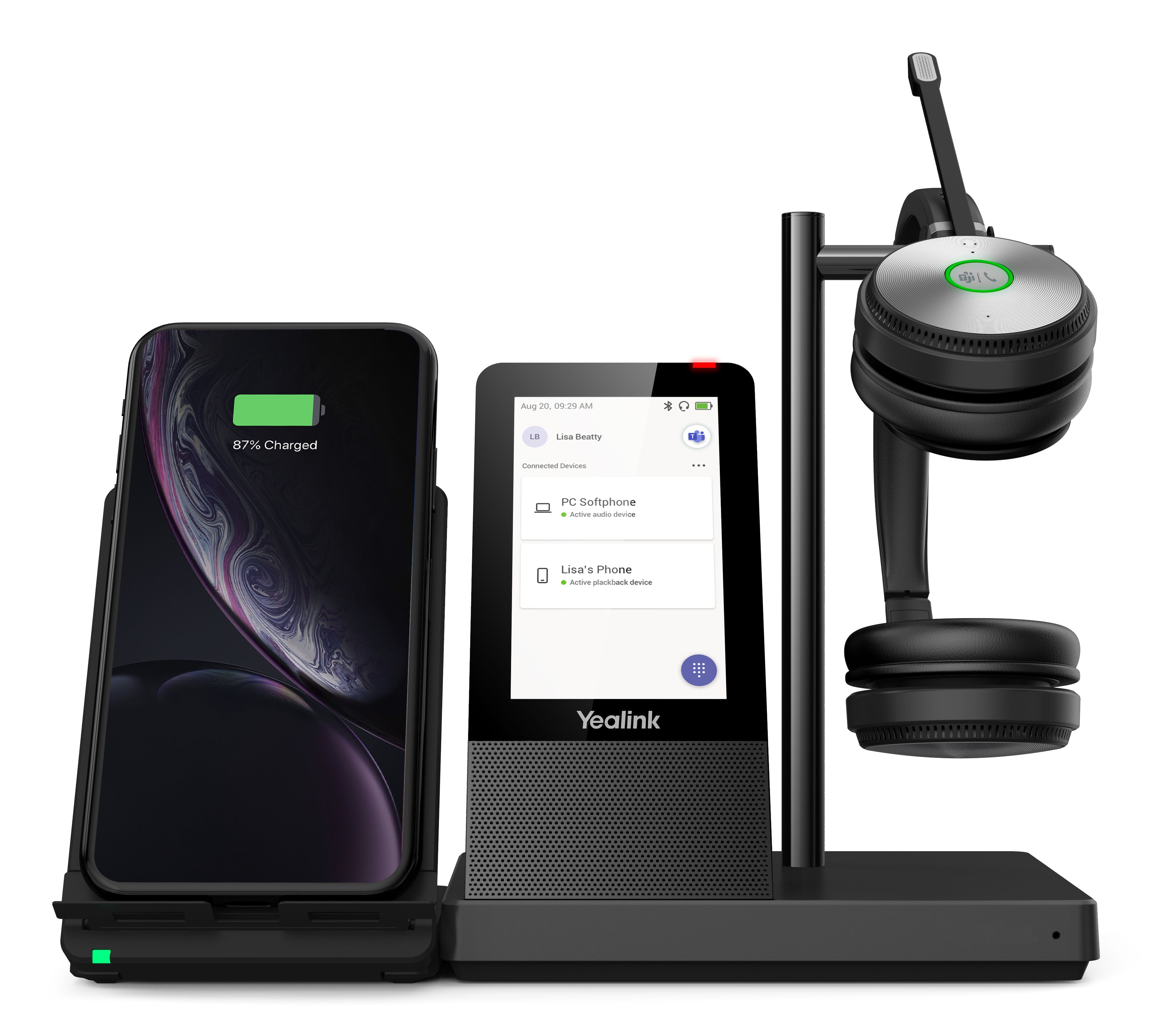Yealink WH66 DUAL TEAMS Draadloze Headset | Bluetooth | DECT | Zwart