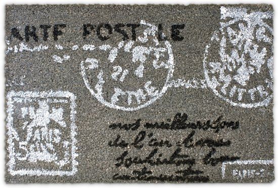 Relaxdays kokos deurmat briefkaart droogloopmat voetveger kokosmat