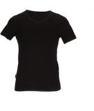 Basset Heren Bamboe T-Shirt V-Hals Zwart - Maat S