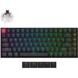 Keychron K2 QMK-H3 RGB Mechanical Keyboard (Black, US Layout (QWERTY), Super Brown, 75%, RGB LEDs, Cherry Double-Shot PBT, Hot Swap, Bluetooth 5.2 | USB-C)