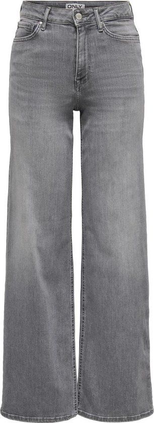ONLY ONLMADISON Blush High Waist Wide Leg Jeans - Light Grey Denim - W30/L30