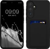 kwmobile telefoonhoesje geschikt voor Samsung Galaxy A55 5G - Hoesje met pasjeshouder - TPU case in zwart