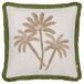 furn. Palm Geborduurd Polyester Gevuld Kussen - Groen - 45x45cm