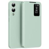 Samsung Étui à rabat Galaxy S25 Edge Smart Clear View avec fente pour carte - Vert clair
